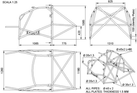 Roll Bar Volkswagen Polo 4a Serie 5 porte (>10/'01)