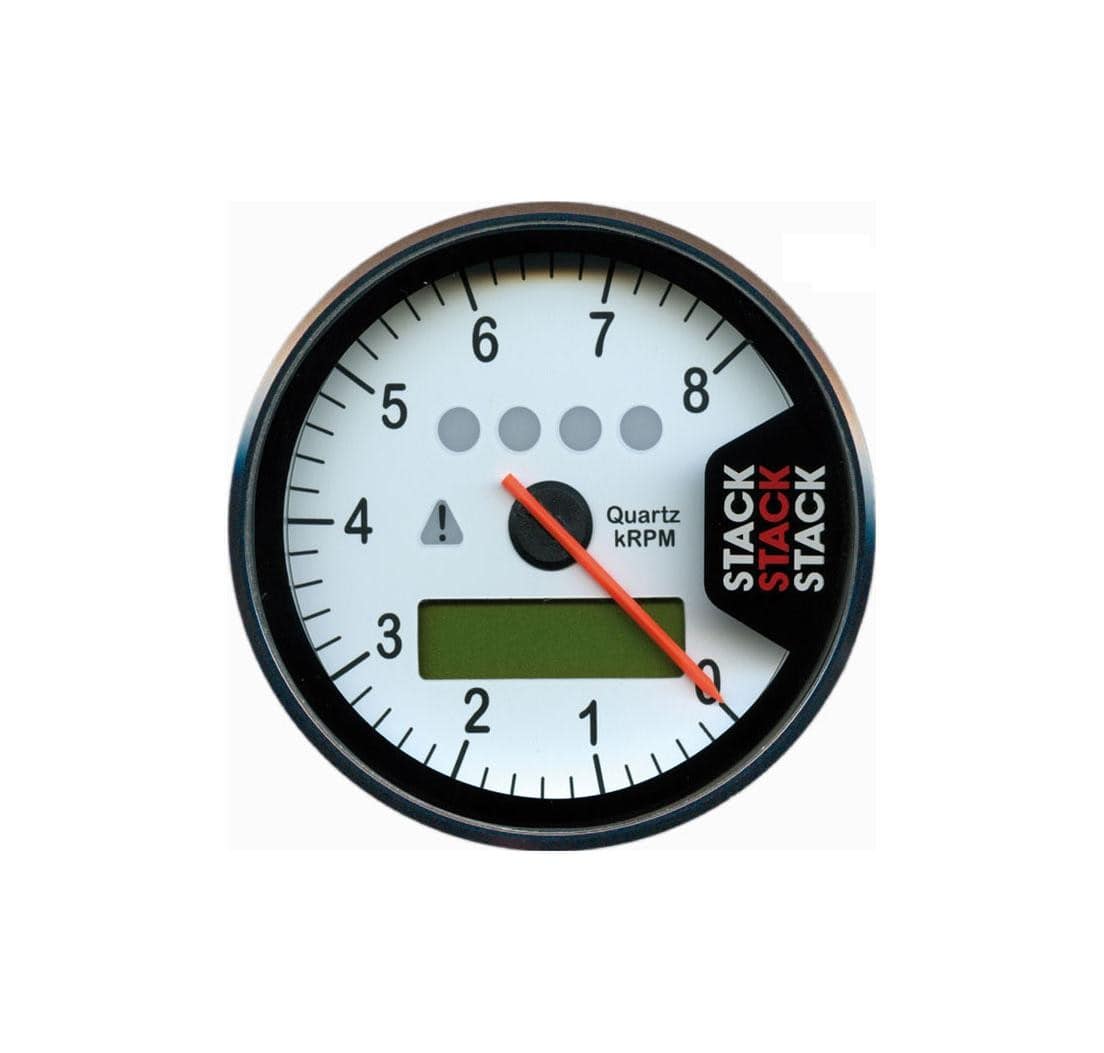 Contagiri Stack multifunzione Street Race 0-8000 rpm 80 mm bianco