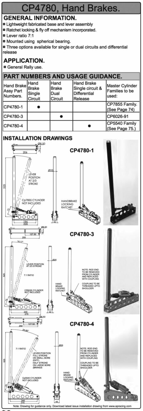 Leva freno a mano per pompa AP Racing CP7855 - immagine 2