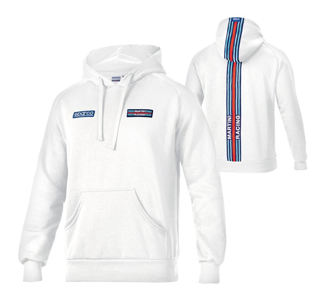 Sparco T-Shirt Martini Racing Uomo – Bianca, 95% Cotone E 5% Elastan, Jersey Stretch, Vestibilità Comoda, Replica Ufficiale