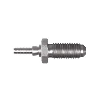 Raccordo graffabile inox dritto maschio passaparete convesso Jic 3/8 x 24