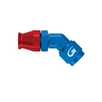Raccordo alluminio forgiato 45° femmina girevole Jic 9/16 x 18