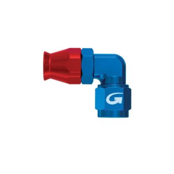 Raccordo alluminio forgiato 90° femmina girevole Jic 9/16 x 18