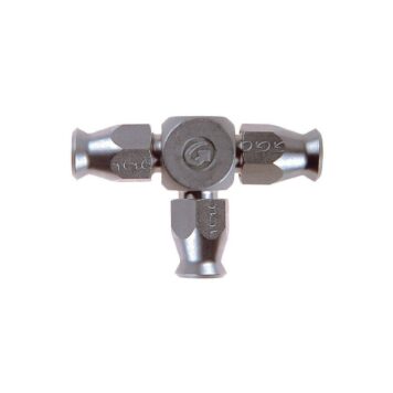 Raccordo inox a 3 vie con 3 attacchi tubo Jic 3/8 x 24