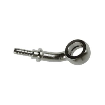 Raccordo graffabile inox a occhiello composto collo esteso 45° sinistro foro 3/8