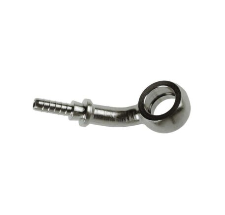 Raccordo graffabile inox a occhiello composto collo esteso 45° sinistro foro 3/8