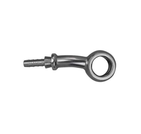 Raccordo graffabile inox a occhiello composto con collo esteso 20° sinistro foro 3/8