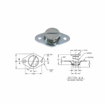 Spina rapida Dzus 1/4 di giro 23,6 mm