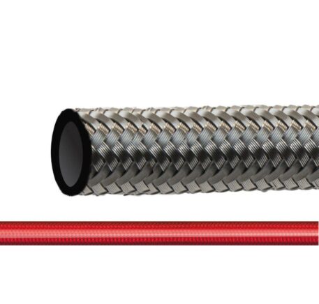 Tubo Teflon Inox diametro interno 3,5 mm diametro totale 7,5 mm rosso