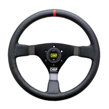 Volante Wrc Omp pelle liscia cuciture rosse
