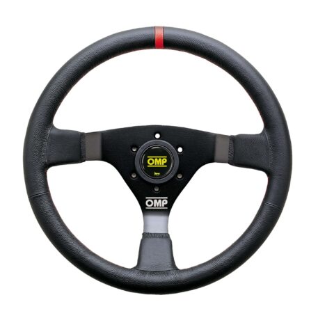Volante Wrc Omp pelle liscia cuciture rosse