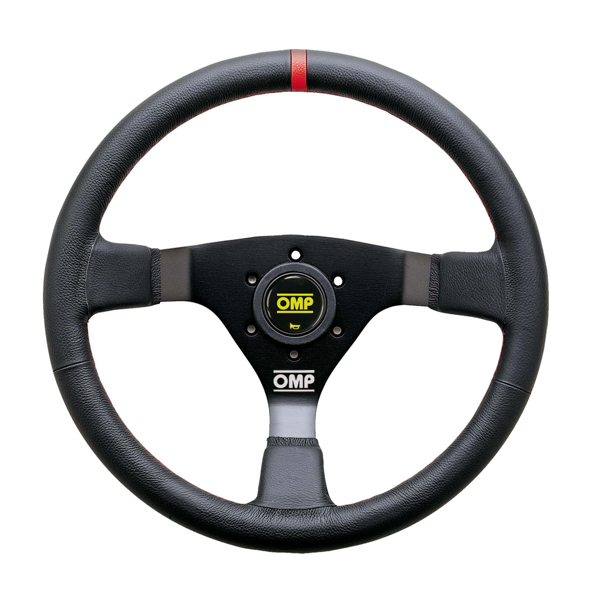 Volante Wrc Omp pelle liscia cuciture rosse